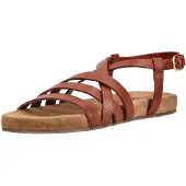 Lazamani Sandalen met riem cognac