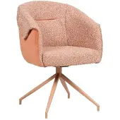 Livin24 Eetkamerstoel Riley draaibaar bouclé terracotta