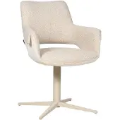 Livin24 Eetkamerstoel Jules draaibaar bouclé taupe