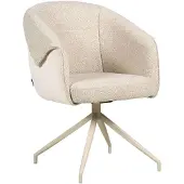 Livin24 Eetkamerstoel Riley draaibaar bouclé taupe