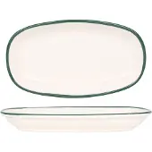 RINART Serveerschaal green edge porselein 30x18 cm set van 2