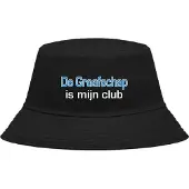 Nilton Buckethoed met tekst: De Graafschap is mijn club.