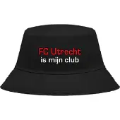Nilton Buckethoed met tekst: FC Utrecht is mijn club.