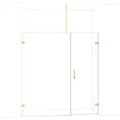 Maxaro Diamond Douchedeur | 185 cm Glanzend lichtgoud Helder glas Draaideur