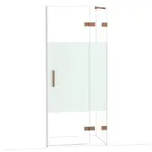 Maxaro Diamond Douchedeur | 90 cm Glanzend koper Helder met matte strook Draaideur