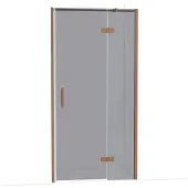 Maxaro Diamond Douchedeur | 100 cm Glanzend koper Rookglas Draaideur