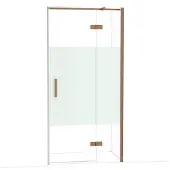 Maxaro Diamond Douchedeur | 100 cm Glanzend koper Helder met matte strook Draaideur
