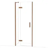 Maxaro Diamond Douchedeur | 80 cm Glanzend koper Helder glas Draaideur