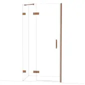 Maxaro Diamond Douchedeur | 100 cm Glanzend koper Helder glas Draaideur
