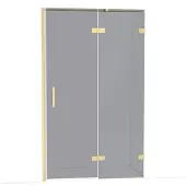 Maxaro Diamond Douchedeur | 120 cm Glanzend lichtgoud Rookglas Draaideur