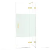 Maxaro Diamond Douchedeur | 90 cm Glanzend lichtgoud Helder met matte strook Draaideur