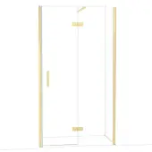 Maxaro Diamond Douchedeur | 110 cm Glanzend lichtgoud Helder glas Draaideur