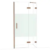 Maxaro Diamond Douchedeur | 100 cm Glanzend koper Helder met matte strook Draaideur