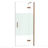 Maxaro Diamond Douchedeur | 90 cm Glanzend koper Helder met matte strook Draaideur