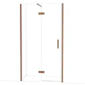 Maxaro Diamond Douchedeur | 110 cm Glanzend koper Helder glas Draaideur