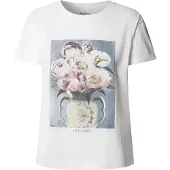 Pepe Jeans Dames Magina T-shirt wit (L), Casual, Katoen, Korte mouwen PL5000181
