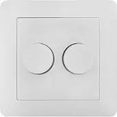 LEDVION - LED Duo Dimmer Afdekplaat Wit - Incl.Knop