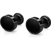 Mendes heren oorbellen Edelstaal Zwart-8mm
