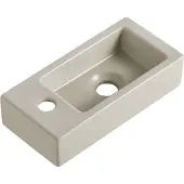 Wiesbaden Rhea S Fontein 36,5x18cm Keramiek - Kraangat Links - Mat Beige - 8721214112397 - Rechthoekig - Wastafels, Fonteinen, Vrijhangende Fonteinen