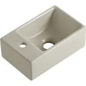 Wiesbaden Rhea XXS Fontein 30,5x18cm - Kraangat Links - Mat Beige - Keramiek - 8721214112410 - Rechthoekig - Wastafels, Fonteinen