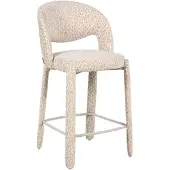 Livin24 Barkruk Leo taupe leopard 70 cm
