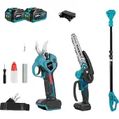 OEM Kettingzaag, borstelloze motor, verstelbare telescoopsteel, 2 batterijen