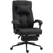 Vinsetto -Bürostuhl-Polyester, Schaumstoff-76L x 66B x 112-120H cm-Schwarz