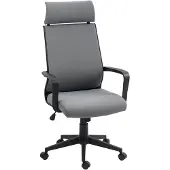 HOMCOM Office Chair-Polyester, Schaumstoff-69L x 60,5B x 109-117H cm-Dunkelgrau
