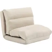 HOMCOM Floor Chair-Polyester, Metall-70L x 72B x 56H cm-Beige
