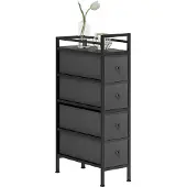 HOMCOM Fabric Dresser-Staal, Spaanplaat-20L x 43B x 81,5H cm-Zwart