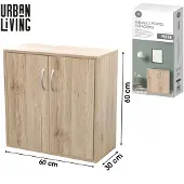 Urban Living “PRATIK” Kast met 3 planken en 2 deuren 60×30×H60 cm