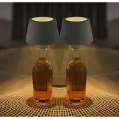 Northpoint 2-delige set LED-accu tafellampen, fleslampen, tafellampen met touchsensor, grijs
