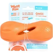 Zogoflex West Paw Qwizl - Honden Speelgoed - Extra Sterk - Vulbaar met brokjes - Oranje - Small - 14 cm
