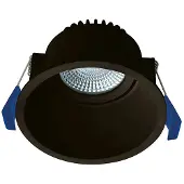 EcoDim Led inbouwspot | Rond | 2000-3000K | Zwart | Ø 90mm | IP54 | Dimbaar | 7W