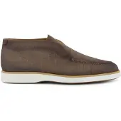 Magnanni Krokodillenprint bruine suede instappers