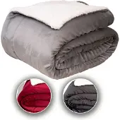 Komfortec Sherpa Fleece Deken - Bankdeken - 240x220 cm – Grijs