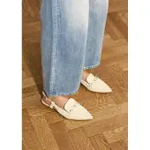 Manfield - Dames - Gele suède slingbacks - Maat 37