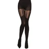 Merry Style Dames Panty - 60 DEN-Overknee-Look – Polyamide – Zwart – XL - MS-GB-260