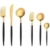 Bavary 36-delige 18/10 bestekset voor 6 personen zwart/goud