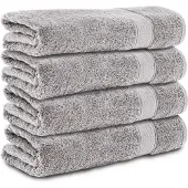 Komfortec Handdoekenset 4x Handdoek 50x100 cm - 100% Katoen -Silber