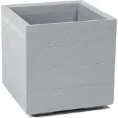 HowHomely Betonique - Bloempot - Imitatie Hout - Recycleerbaar - Grijs
