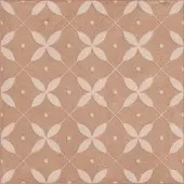 Valence Technology Lunessa wandtegel 20x20cm roodbruin met bloemen in ruit
