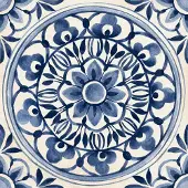 Valence Technology Lunessa vloertegel 20x20cm zand met bloemen