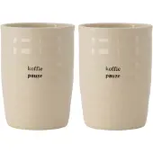 Zusss Set Van 2 Koffiemokken Koffie Pauze - Cadeau Dames Keramiek Zand