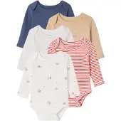 Vertbaudet Set van 5 body's met lange mouwen walvis