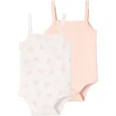 Vertbaudet Set van 2 body's met bretels babymeisje