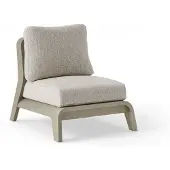 Suns Basta low dining/lounge tuinstoel aluminium champagne/seashell bouclé