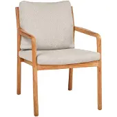 Suns Vittoria dining tuinstoel teak/seashell bouclé 2 stuks
