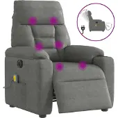 Syfax Massagestoel elektrisch verstelbaar microvezelstof donkergrijs