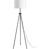 HOMCOM HOMdotCOM Vloerlamp E27 37x37x152cm (zwart + wit)